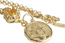 Load image into Gallery viewer, Monnaluna Roman Coin Necklace with Crown Ring
