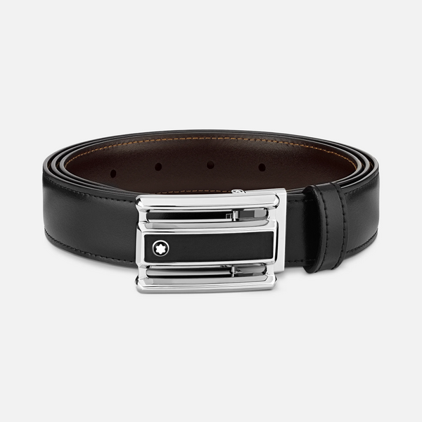 Montblanc Black/brown 30 mm reversible leather belt
